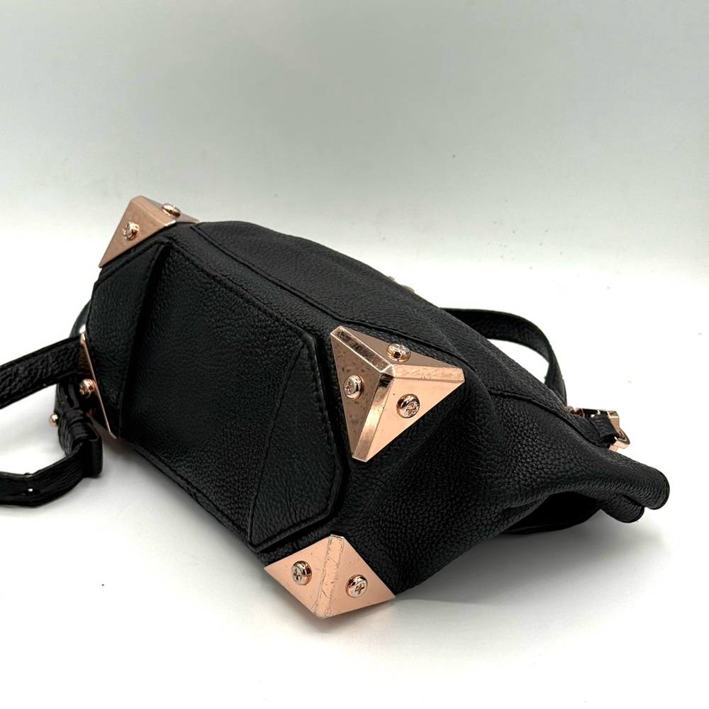 ALEXANDER WANG Marion Prisma Black Pebbled Leather & Rose Gold Crossbody Bag - Picture 8 of 16